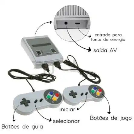 Video game Clássico Nintendo Mini SNES 8 bits 620 Jogos Games